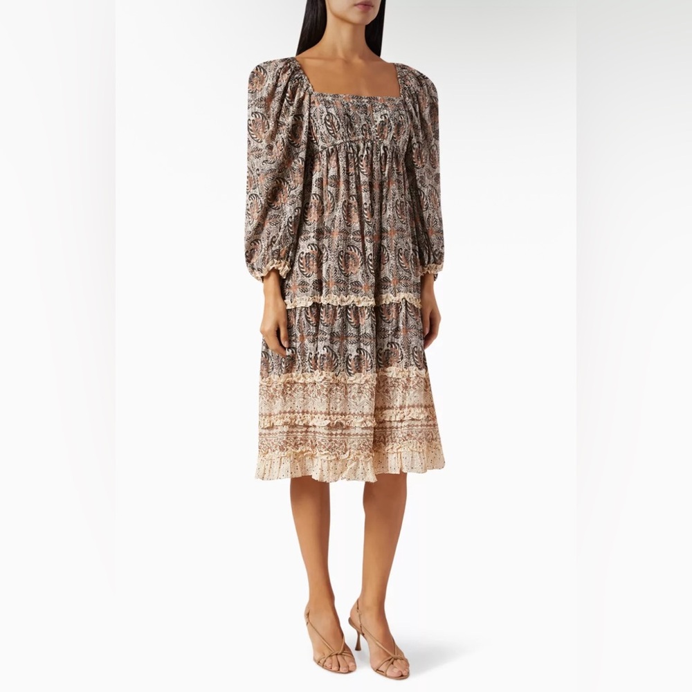 Ulla Johnson Aina Midi Dress in Cotton-viscose sz 0